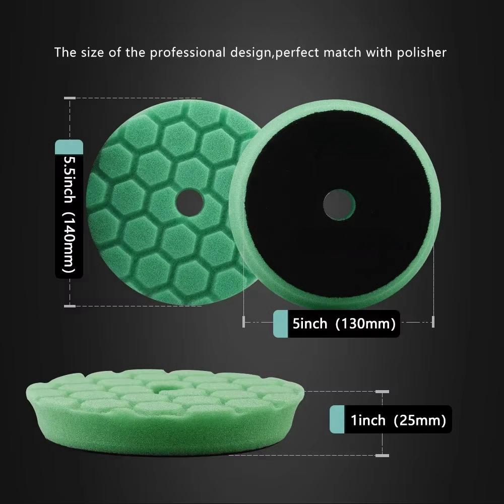 (Bulk Sales) 3"(80mm)/5"(125mm)/6"(150mm) Hex-Logic Car Sponge Polishing Buffing Pads For DA/RO/GA Auto Buffer Polisher