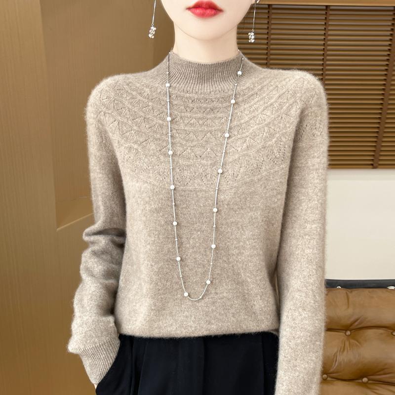 Pulover de cașmir pentru femei cașmir Qinghe 30% cașmir 70% lână cald și la modă versatil toamnă și iarnă