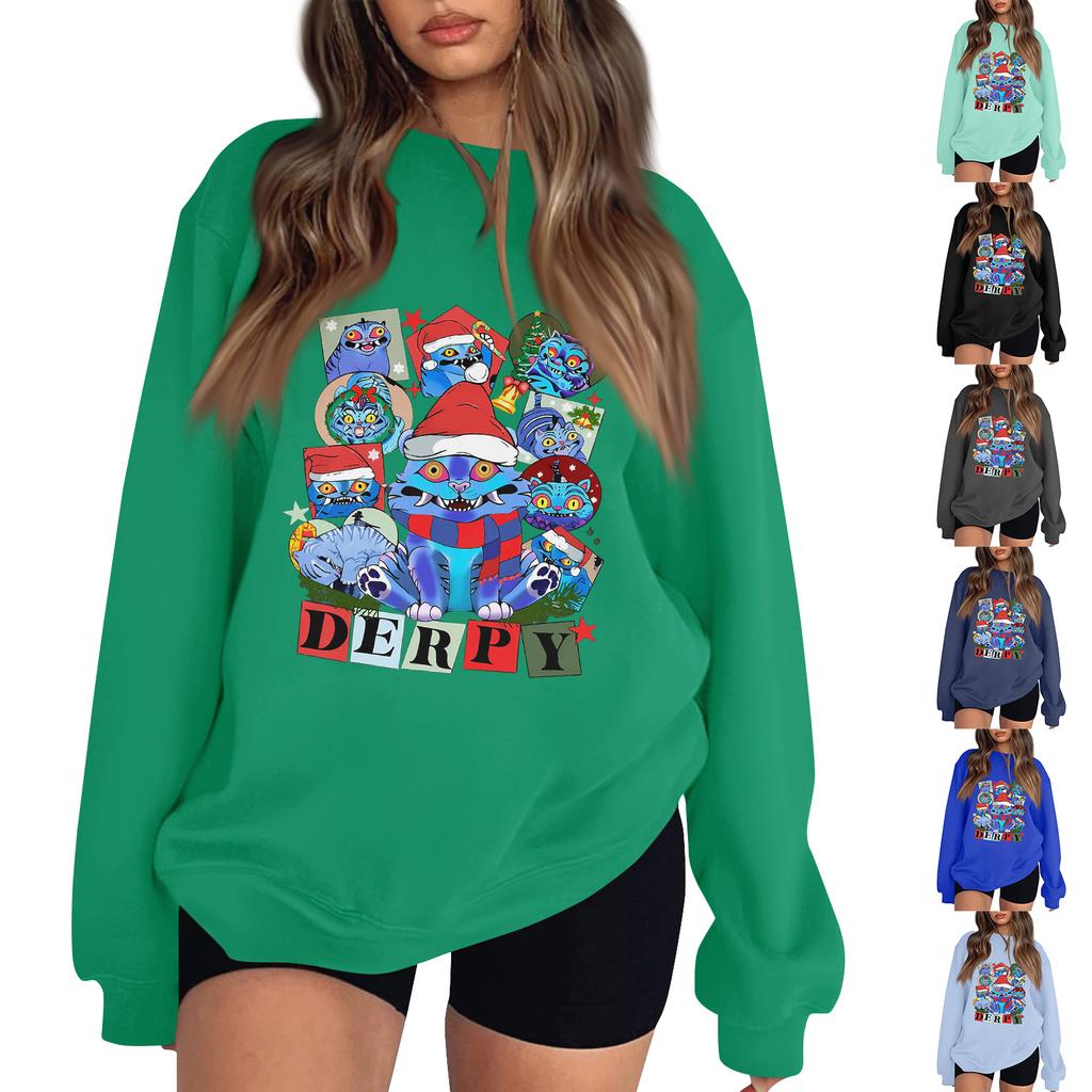 Women's Fashion Long-Sleeve Pullover Sweatshirt With Fun Movie-Themed Print