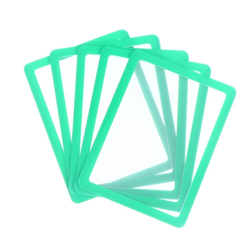 5 PCS New PVC Transparent Card Holder Clear Colored Borders Hard Edge Card Sleeve High Definition Smooth Photo Holder