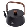 1.1L Camping Water Kettle with Wood Handle Teapot Coffee Pot Aluminum Alloy Portable Lightweight Pot Tourist Cookware Supplies