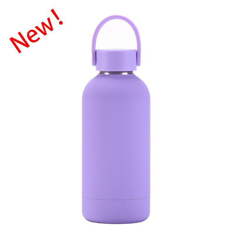 350ml Doppelschichtige Edelstahl-Thermosbecher Tragbarer Griff Einfache Kleine Öffnung Sport-Wasserflasche Outdoor-Wasserbecher