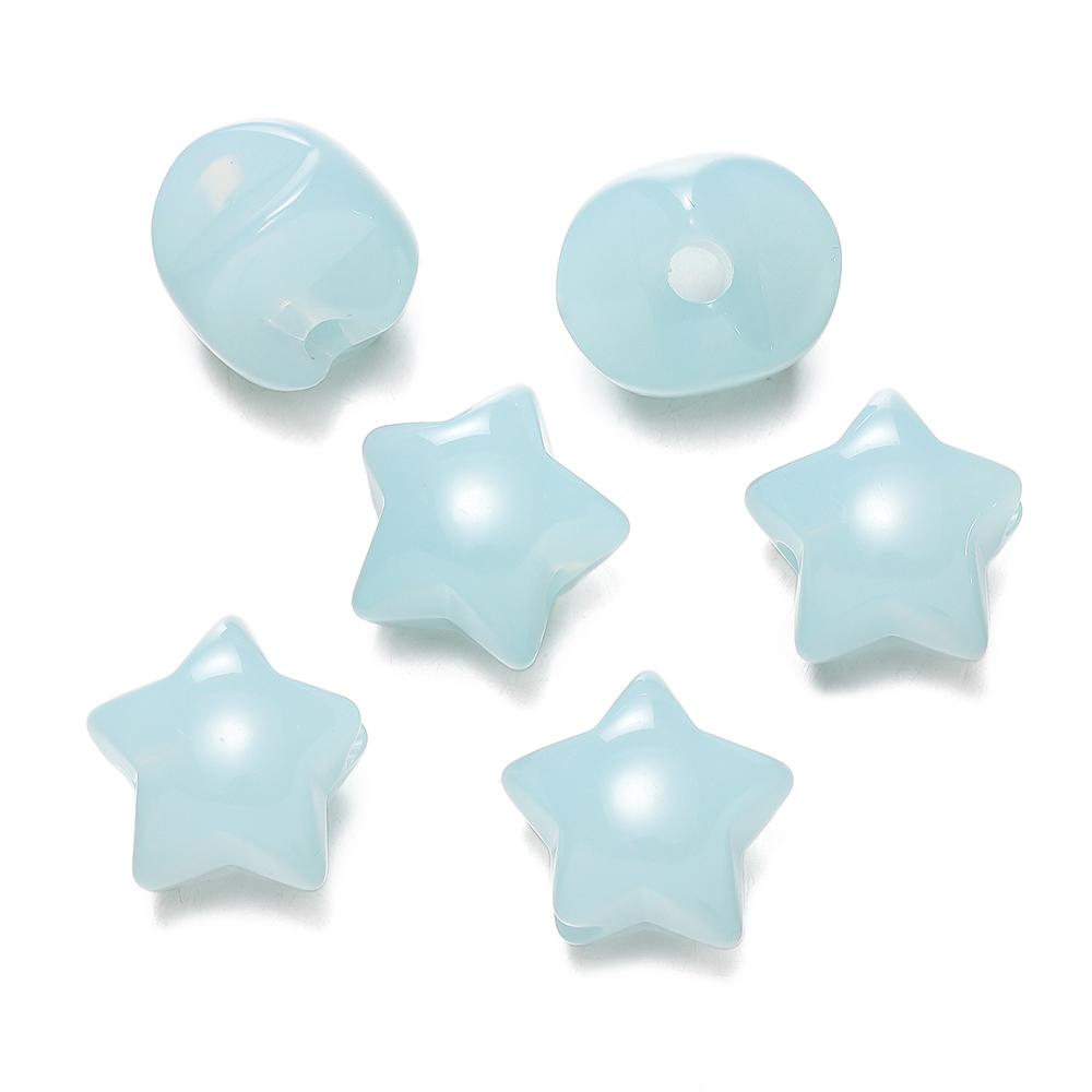 10pcs/lot Acrylic Jelly Colored Stars Shape Beads Bracelet Loose Beads For DIY Jewelry Making Necklace Craft Accessories