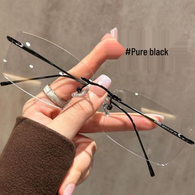 Men's Ultralight Frameless Glasses: Gold Wire Rimless, Prescription-Ready for Myopia, High-End Business Style