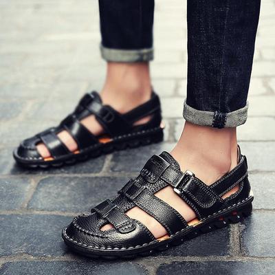 Summer 2023 Men's Genuine Leather Cowhide Sandals - New Beach Slippers