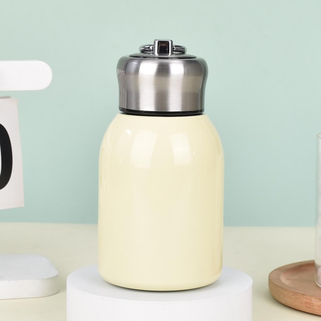 Trendy Steel Small Fat Cube Cup Will Carry Ring Pocket Cup Double Vacuum Steel Thermos Cup Durable Durable Useful