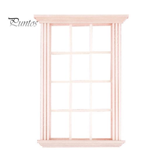 

1/12 деревянный 12 сеток кукольный домик миниатюрная оконная рама модель украшение орнамент