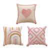 Valentine's Day Throw Pillow Cover 18" X 18" 3D Embroidered Soft Tufted Pink Pillowcase Plush Faux Fur Pillow Cover