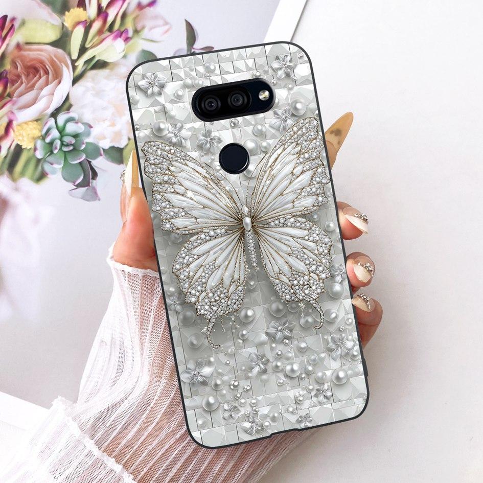 Para LG K40s 2019 Funda Nueva Moda Flor Mariposa Silicona Suave Mate Cubierta Para LG K40s K 40s Funda en LGK40s Paracho Protector