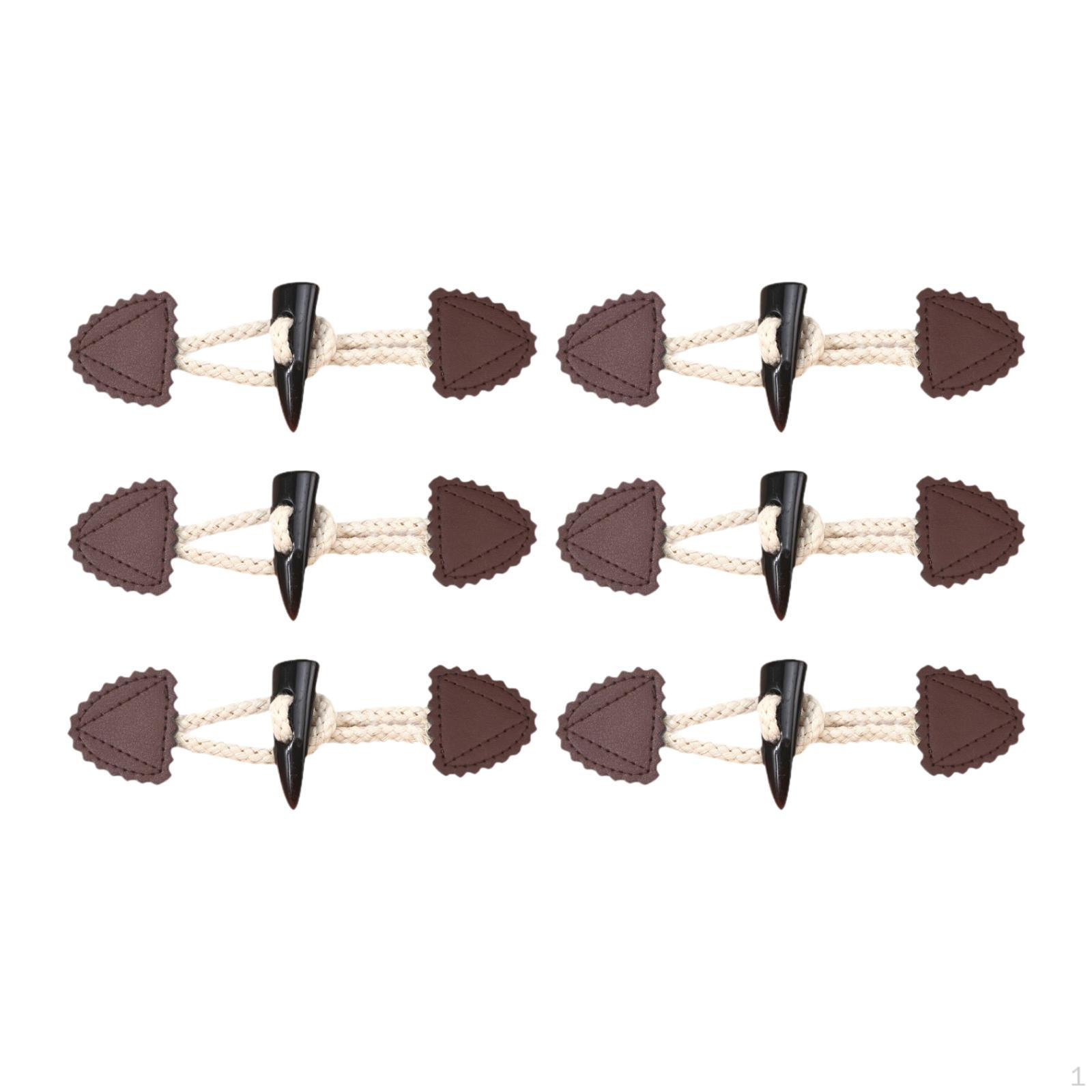 

6 шт. Кнопки-переключатели роговые модные практичные сменные швейные принадлежности 15cmx4.7cm коричневый