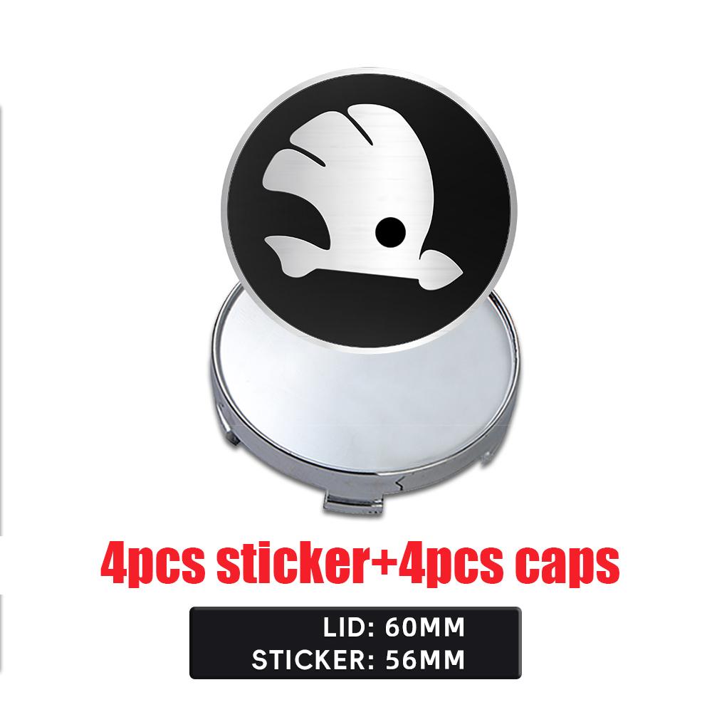 2025 Nowe 4 szt. 56/60/65/68 MM Naklejki na środkowe kołpaki do felg samochodowych Pokrywa felgi do Skoda Octavia A5 3 2 VRS Vision Kodiaq Favorit Rapi
