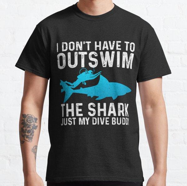 Men Shark Diver Scuba Diving Dive T Shirt Sea Equipment Pure Cotton Clothing  Short Sleeve O Neck Tee Shirt Plus Size TShirt