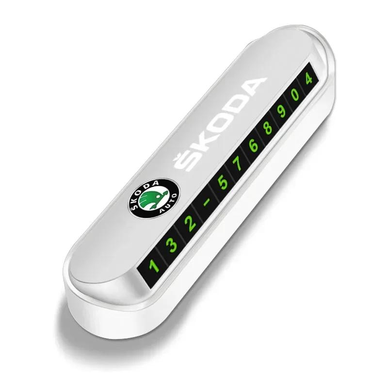

Car Sticker 2025 Hot Car Temporary Stop Sign Parking Card Telephone Number Card Plate for Skoda Octavia A5 A7 RS Fabia Superb Ac