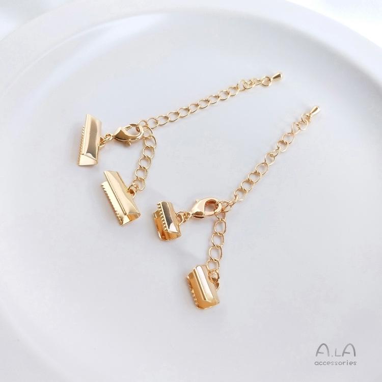 14K Copper-Plated Gold Lobster Clasp Tail Chain Bracelet/Necklace Jewelry Accessory