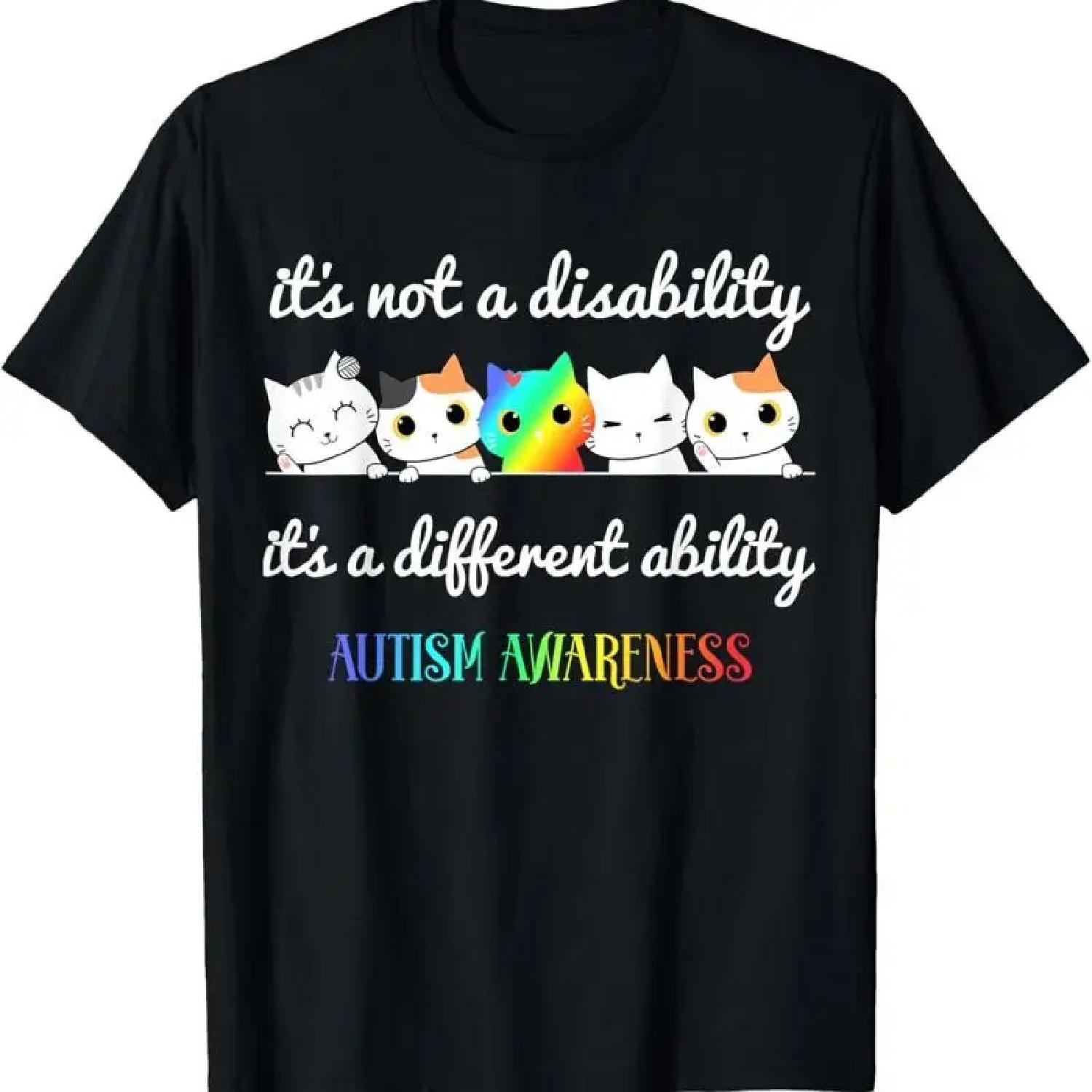 Cat Autism It s Not a Disability Different Ability T Shirt S