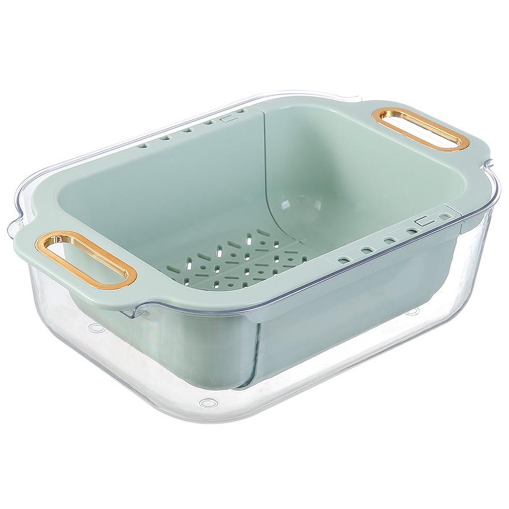 Extendable Over Sink Colander Double Layers Retractable Drainer Basket for Home Kitchen