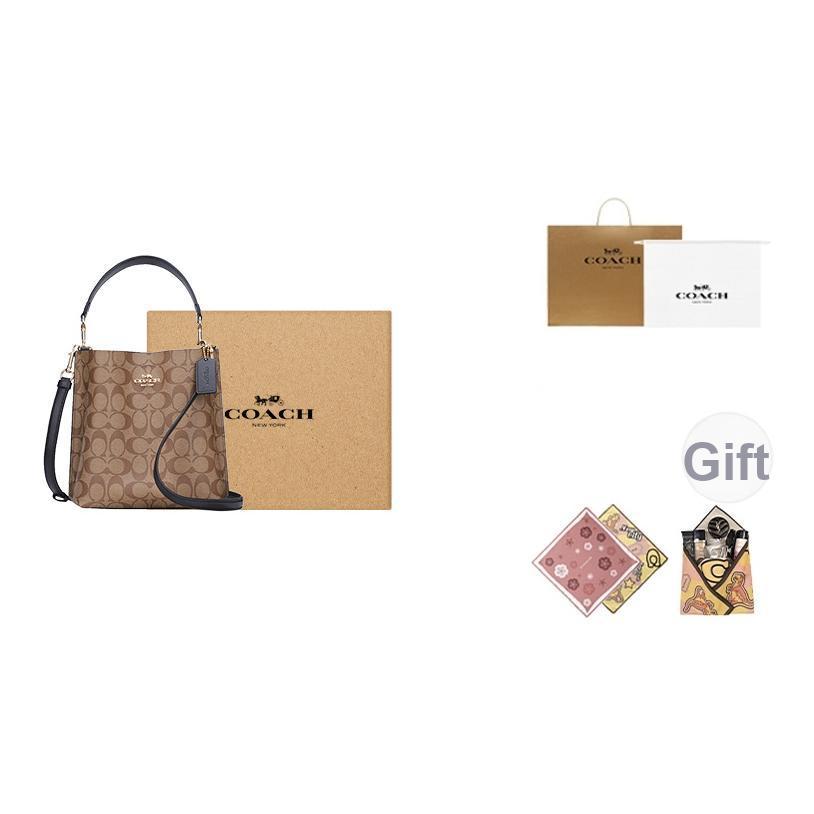 Coach Borsa Secchiello Mollie con Chiusura a Bottone a Pressione e Scomparto Centrale con Zip Borsa a Spalla da Donna Kaki Nero CA582-IMCBI