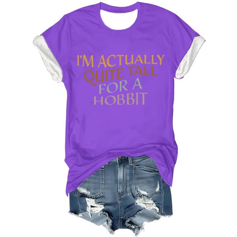 Summer Round Neck 3D Letter Print Top Fashionable Casual Short Sleeved Women's T-shirts