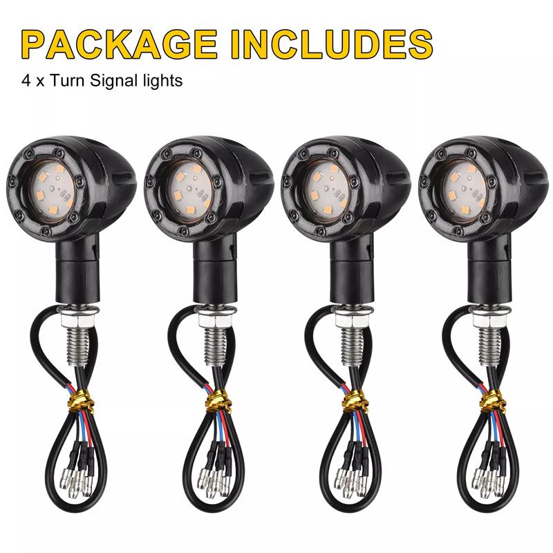4Pcs Motorcycle Bullet Brake Running Turn Signal Tail Light Motorcycle Led Lights Rear Indicator Tail Light Motorcycle Parts