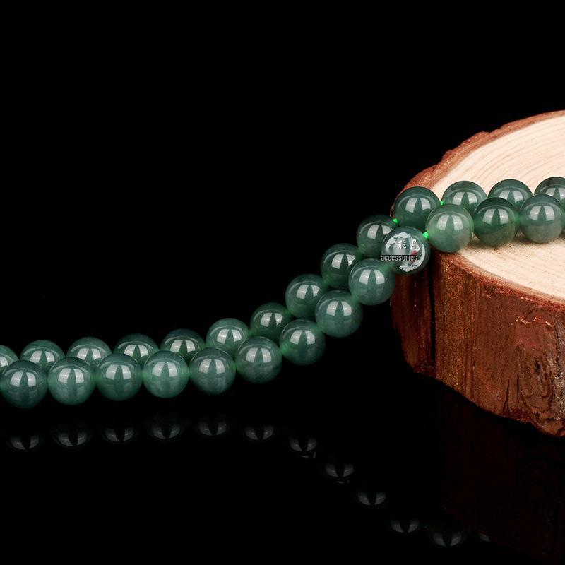 Natural Hetian Ice Blue Jade Beads for Men's/Women's Bracelets & Necklaces - High Ice Grade