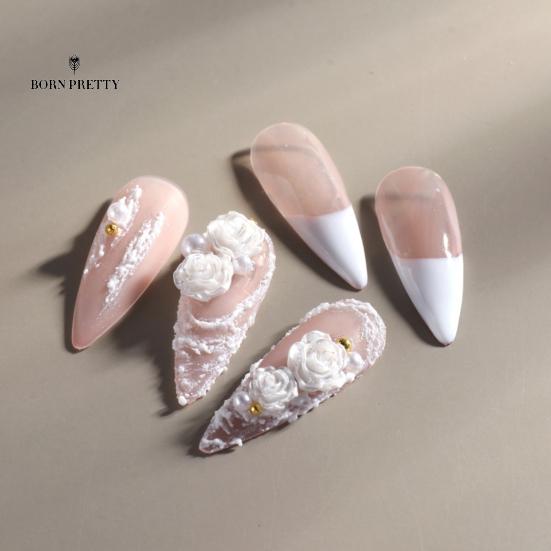 Schöne Nagel-Blumen-Nägel-Ornamente, Ornament, glitzerndes Harz, leicht