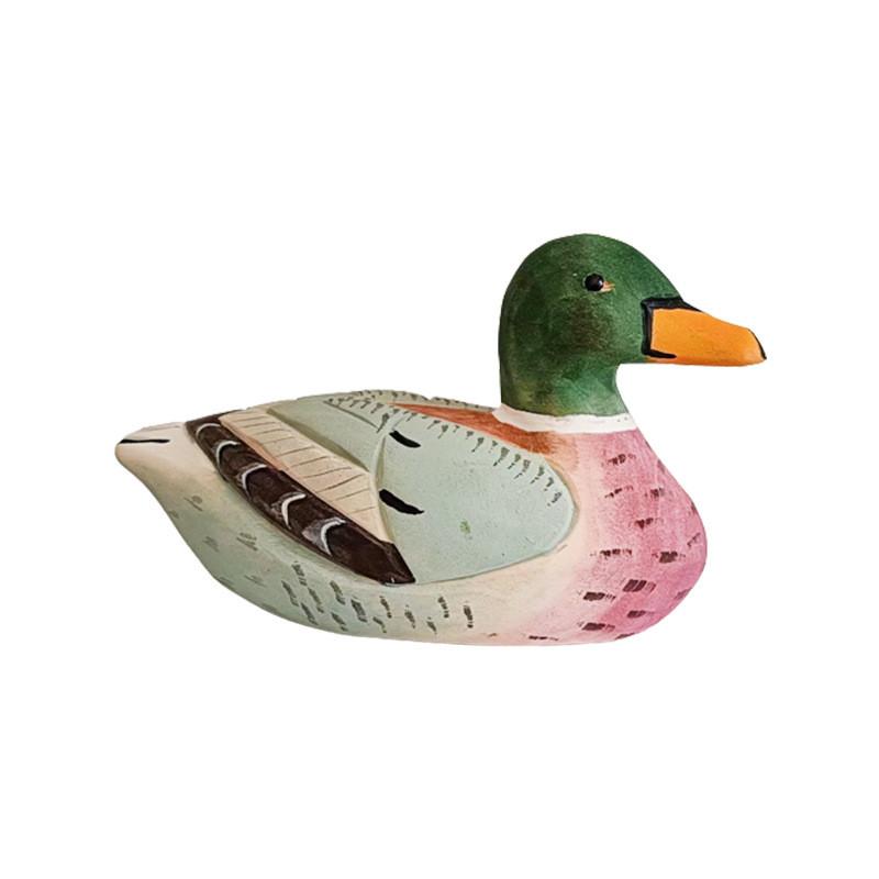 Wooden Handcrafted Duck Figurine For Home Office And Garden Decor
