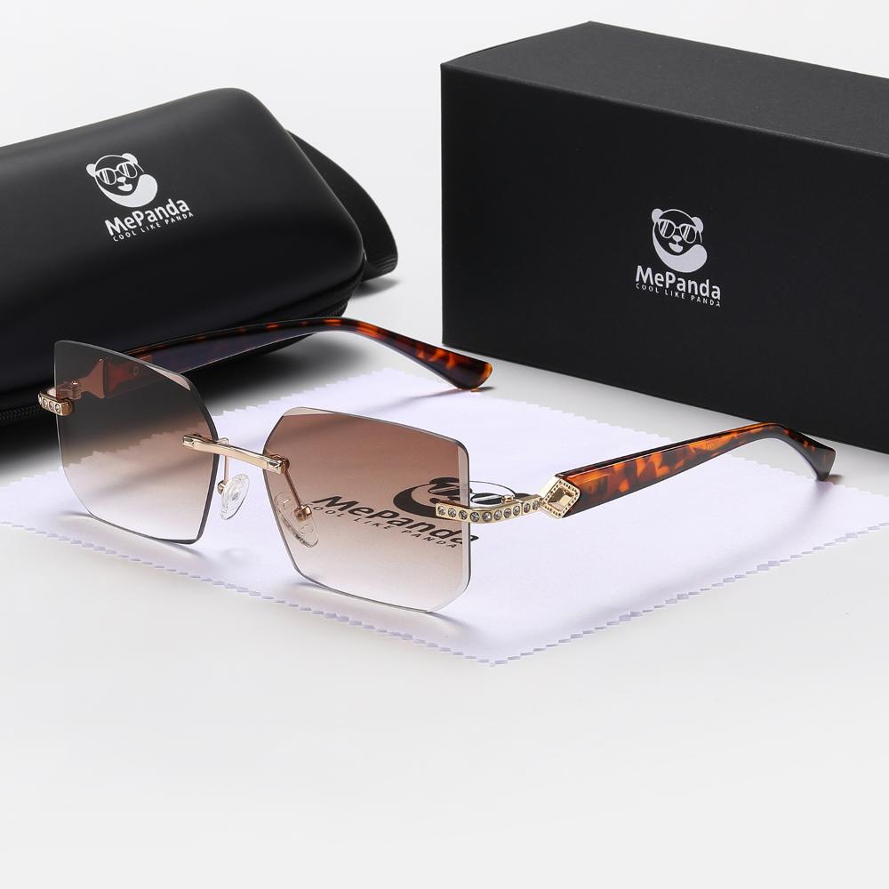 

MePanda Унисекс, модные солнцезащитные очки без рамки в минималистском стиле Joker, UV400 коричневый/леопардовый