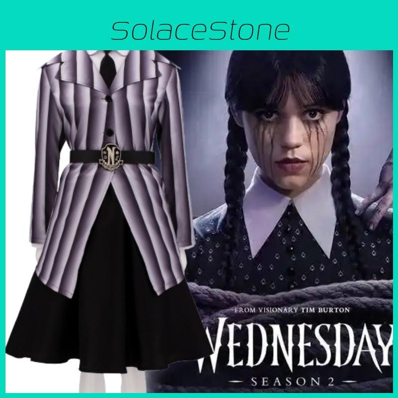 Cosplay Addams Costume School Uniform Dress Halloween Party Gifts