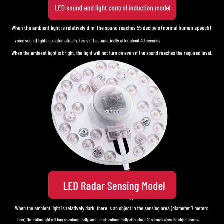 Menschlicher Körper Sensor & Schallgesteuerte Deckenleuchte Kern für Flur-Ersatz