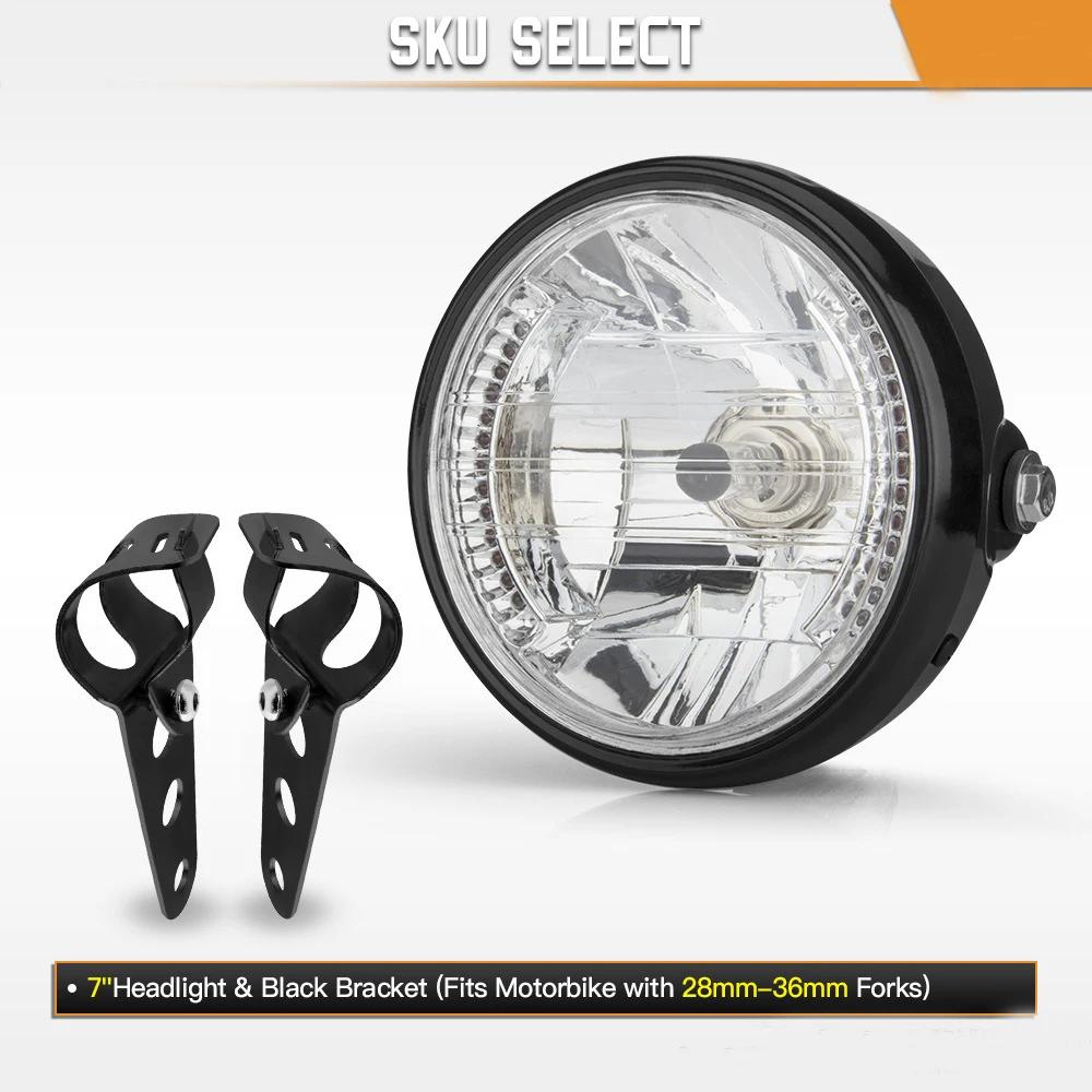 Universal 7 Inch Motorcycle Headlight H4 35W LED Head Lamp 9 Wires Turn Signal Light 12V H4 HeadLamp For Harley Bikes Curisers