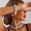 Street Hip Hop Trendy Splicing Simple Necklace Female Exaggerated Single-layer Geometric Aluminum Chain Necklace