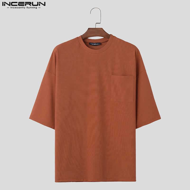 INCERUN Two Pieces Oversized Men Summer Short Sleeve T-Shirts and Loose Shorts Outfits Sets