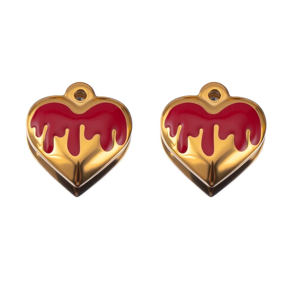 2pcs Stainless Steel Irregular Red Necklace Charms Gold Plated Imitation Pearl Earrings Component DIY Necklaces Jewelry Findings