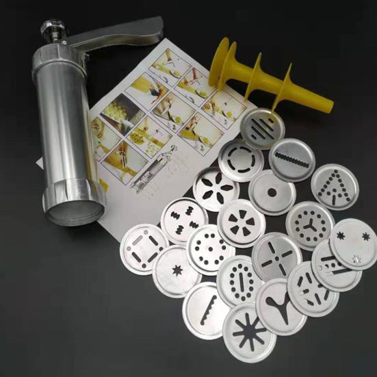 1 Set Non-stick Cookie Press Maker Food-grade Stainless Steel Sweet Pastry Biscuit Maker Set Kitchen Accessories