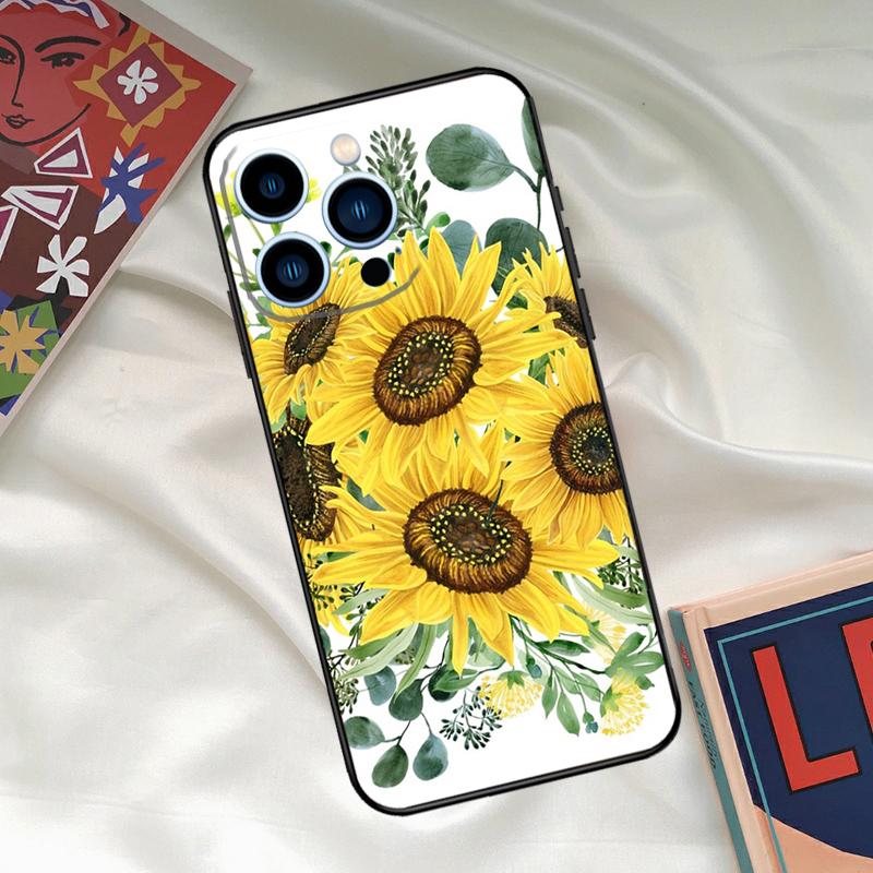 Summer Daisy Sunflower Floral Phone Case For iPhone 16 15 14 12 11 13 17 Pro Max 15 16 Plus 13 Mini 16e 17 Air Funda Cover