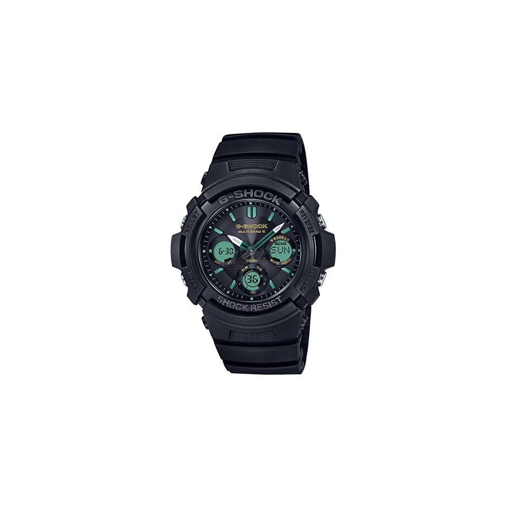 Casio G-Shock Solar Radio Men's Watch Teal and Brown Color Series AWG-M100RC-1AJF Black