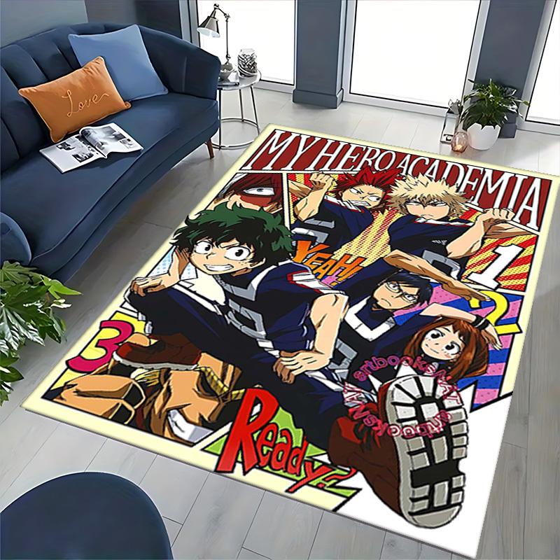 1pc My Hero Academia Chair Mat - Anime Cartoon Design, Non-Slip Carpet for Office Chairs, Home Decor, Living Room, Bedroom, Game Room, Birthday Gift,