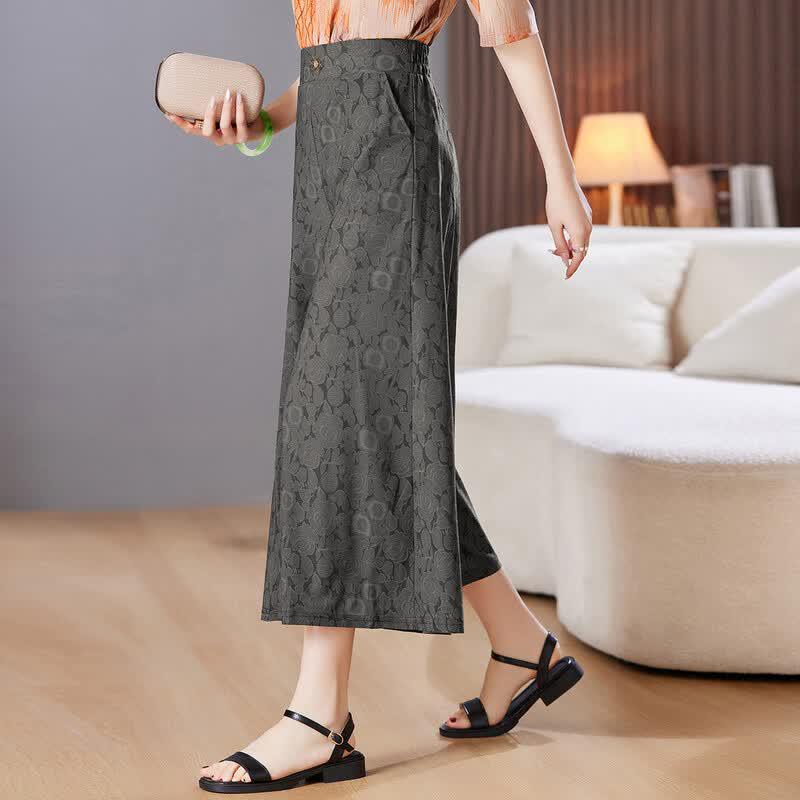 SIFONE Women s Summer Floral High-Waist Casual Pants XL