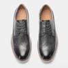 Fashion New pointed leather shoes for men's business shoes, comfortable and classic British retro flat bottom formal shoes