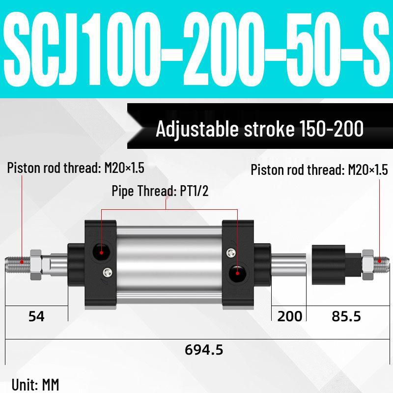 SCJ Adjustable Stroke High Thrust Pneumatic Cylinder SCJ32-160