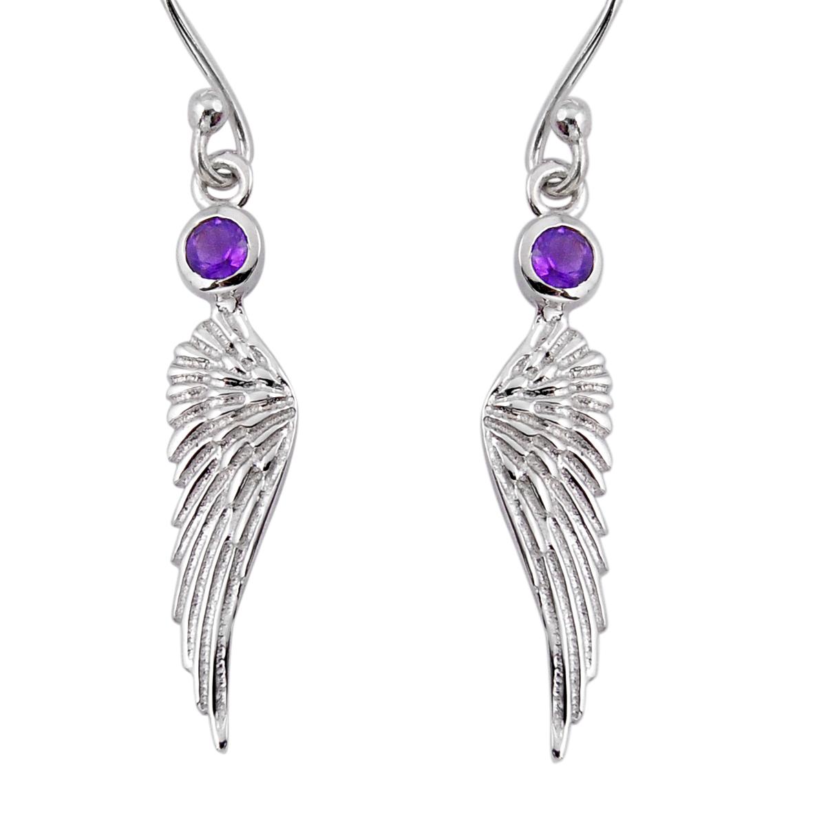 

0.76cts Фиолетовый Аметист Стерлингового Серебра 925 Мотаться Серьги Ювелирные Изделия Ручной Работы