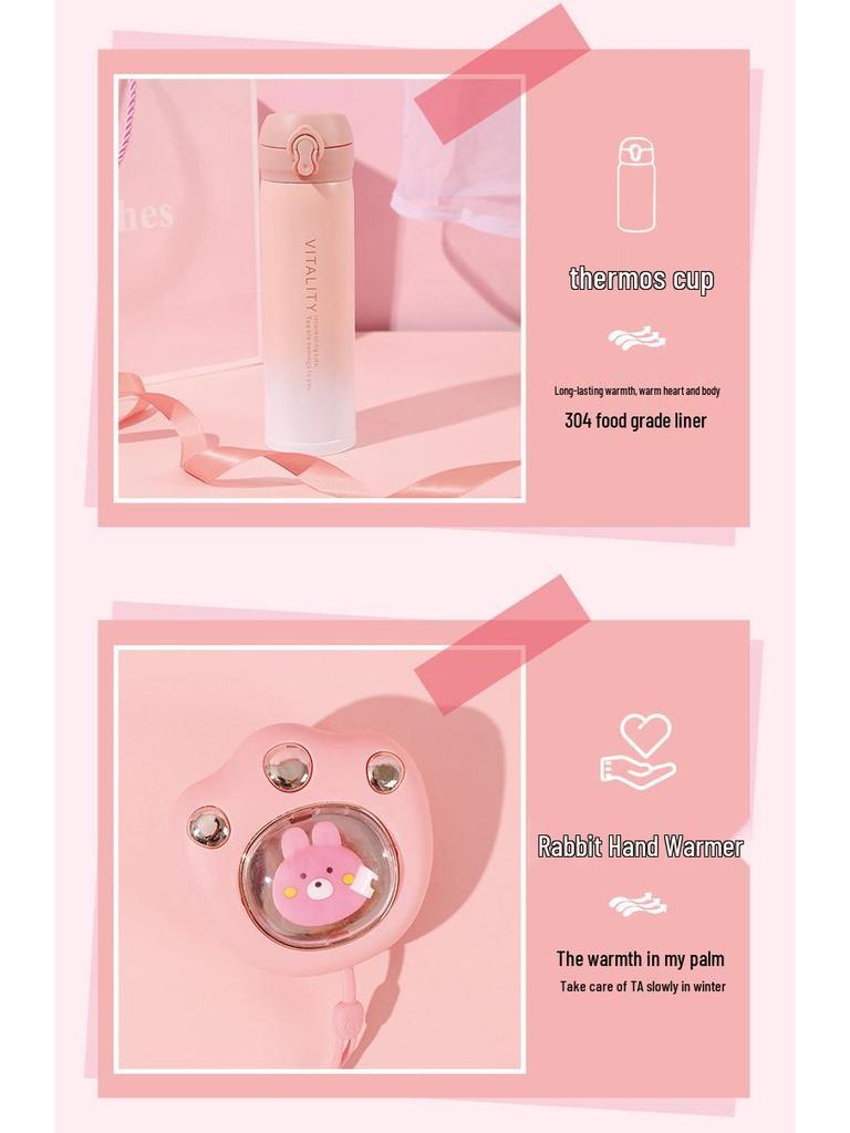 Autumn Winter Gift Set: Scarf & Insulated Cup for Her Birthday