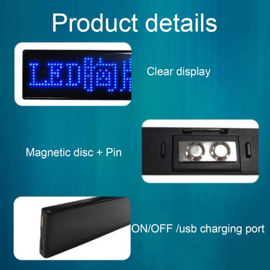 Abzeichen-Beleuchtung, Mini-Farben, Beleuchtung, leicht, unterstützt APP, mehrere Sprachen, zart, völlig neue Bluetooth-kompatible LED