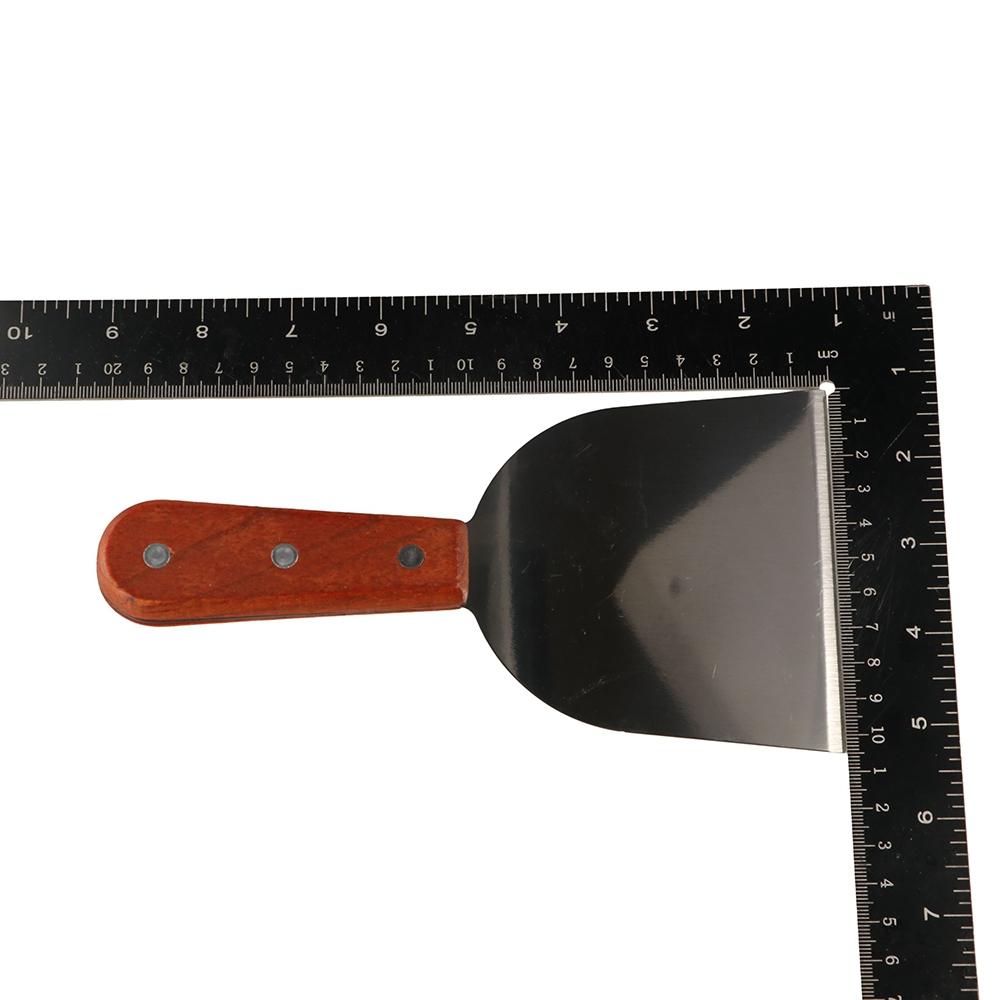 Anti-scald Wooden Handle Steak Spatula Rust-proof Pancake Turner Barbecue Shovel  Teppanyaki