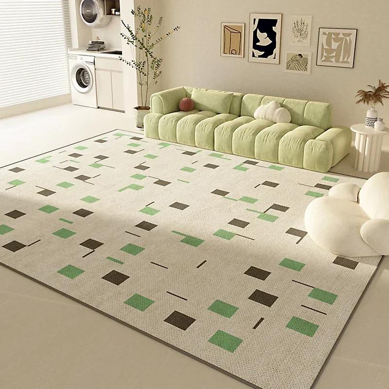 Minimalist Natural Area Rug for Living Room Bedroom Organic Textured Design Machine Washable Soft Non-Slip Mat