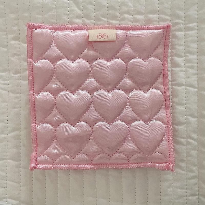 

Korean Bow Cotton Double-Sided Thickened Fabric Coaster Key Storage Jewellery Mat with Sweet Drawstring Portable Accessories M