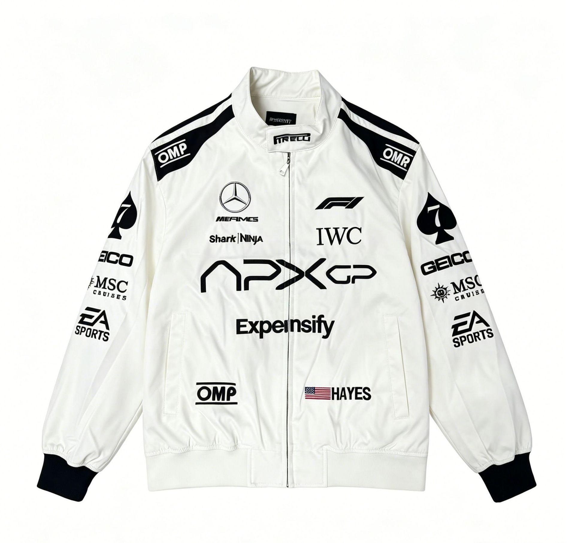 Customizable Retro Racing Suit Cotton Embroidery