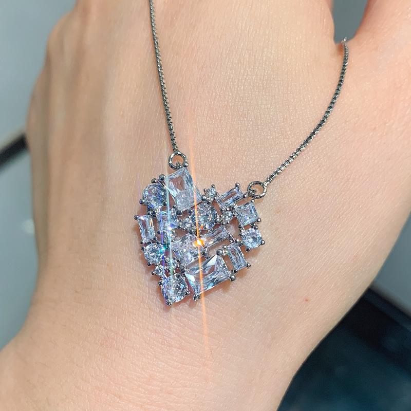 Jewelry Xiaoqing High Carbon Simulation Diamond Ring Earrings Pendant Jewelry Set