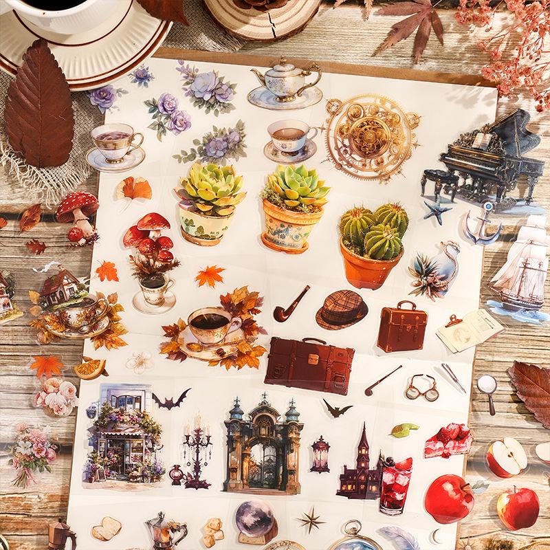 3 Pcs Vintage Stickers Pack Adhesive Diy Hand Account Diary Album Scrapbooking Accessories Handmade Junk Journal Supplies