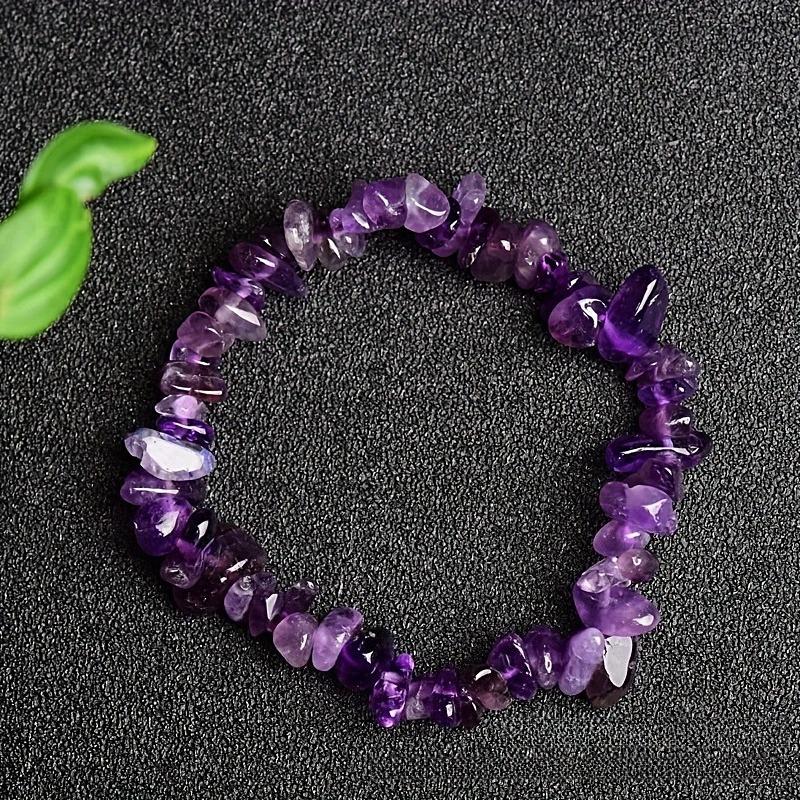 Natural Crystal Style Chip Stone Bracelet Healing Crystal Stretch Bracelet,1pc